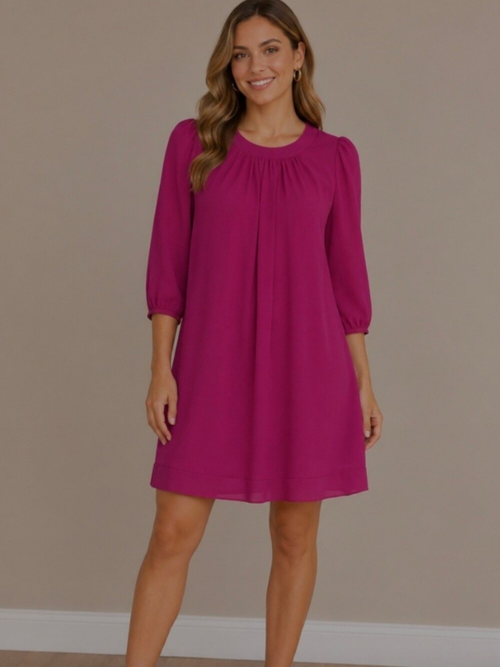 Eva Mendes for New York & Company Hot Pink Shift Dress